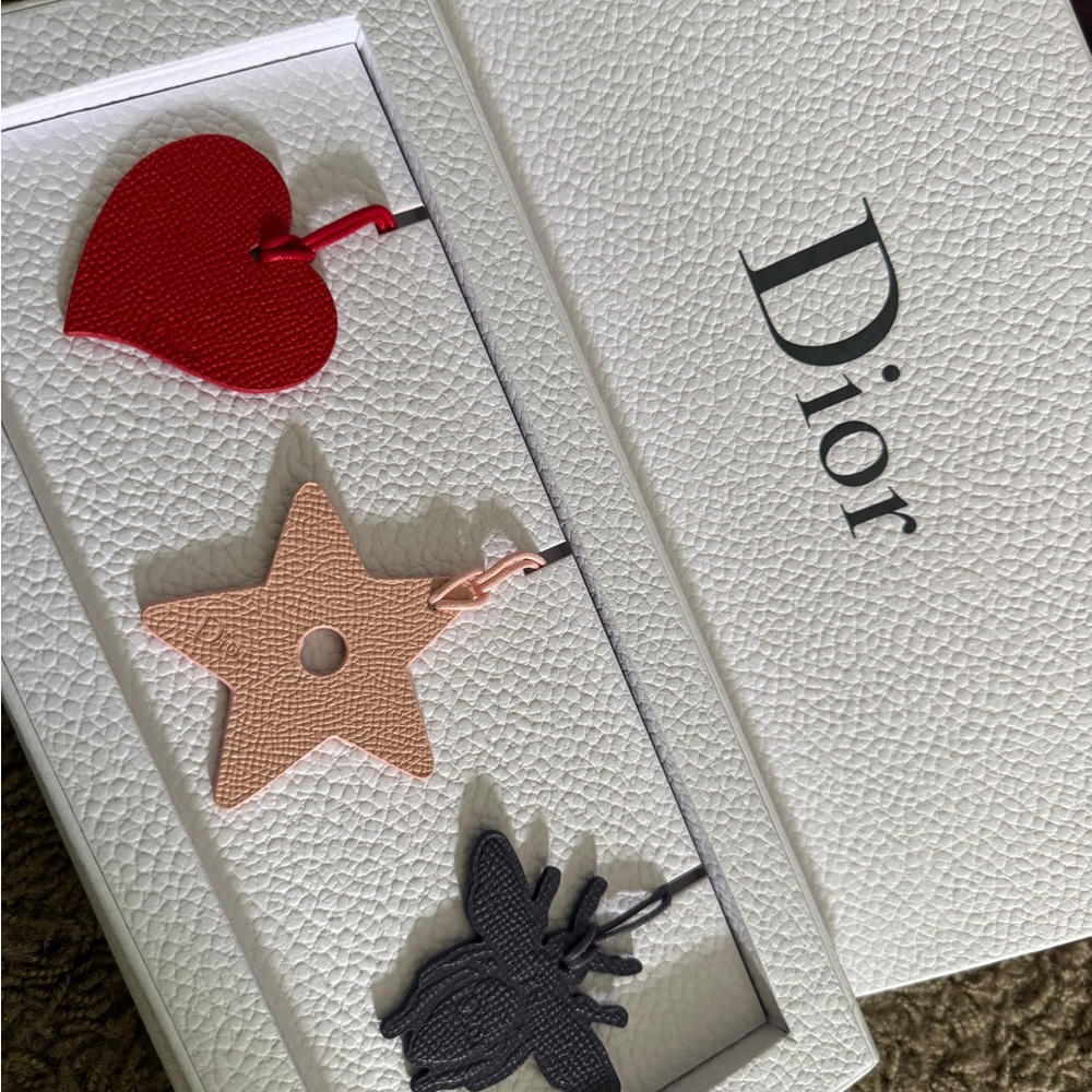 Dior Leather Charm Trio - Heart, Star, Bee